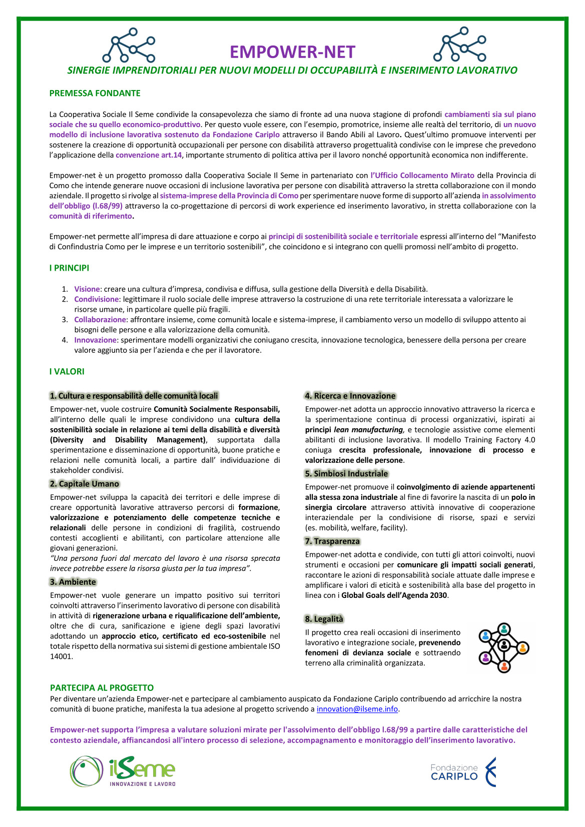 Manifesto Empower-net Il Seme